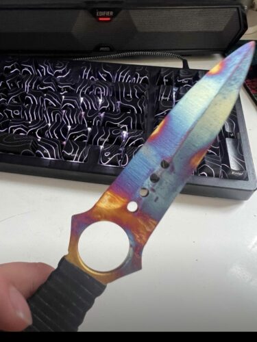 Csgo handcrafted high-hardness steel quenching knife photo review