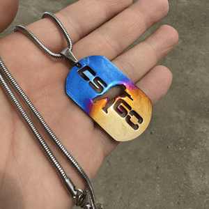 Csgo high-hardness quenched blue-baked keychain