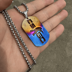 Csgo high-hardness quenched blue-baked keychain