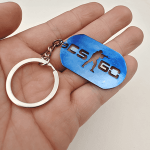 Csgo high-hardness quenched blue-baked keychain