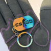 Csgo high-hardness quenched blue-baked keychain