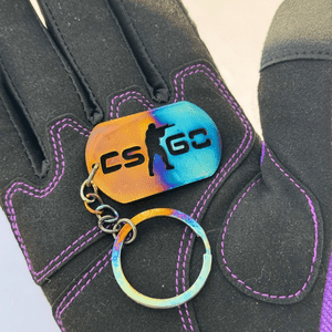Csgo high-hardness quenched blue-baked keychain