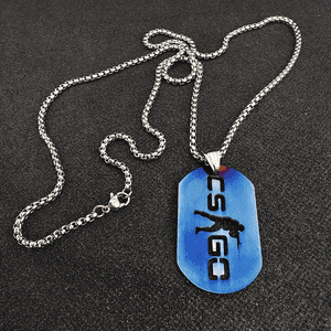 Csgo high-hardness quenched blue-baked keychain