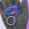 Csgo high-hardness quenched blue-baked keychain
