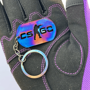 Csgo high-hardness quenched blue-baked keychain
