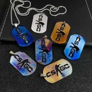 Csgo high-hardness quenched blue-baked keychain