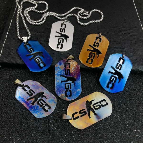 Csgo high-hardness quenched blue-baked keychain
