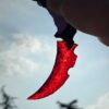 【 Plastic knife handle 】 Cat's eye stone material Kalambit