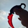 【 Plastic knife handle 】 Cat's eye stone material Kalambit