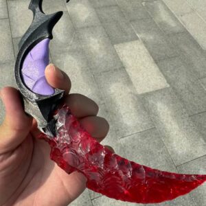 【 Plastic knife handle 】 Cat's eye stone material Kalambit