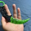 【 Plastic knife handle 】 Cat's eye stone material Kalambit