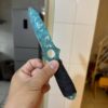 【 Cat's Eye Stone material 】 Sky blue skull knife
