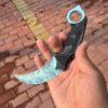 【 Plastic knife handle 】 Handcrafted kalambitt made of cat's eye stone