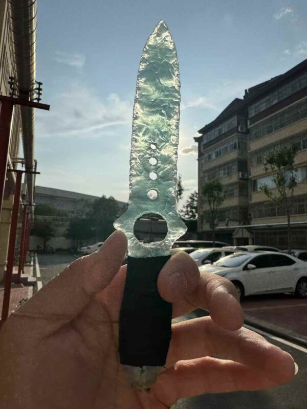 【 Cat's Eye Stone material 】 Sky blue skull knife