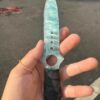 【 Cat's Eye Stone material 】 Sky blue skull knife