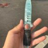 【 Cat's Eye Stone material 】 Sky blue skull knife