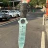 【 Cat's Eye Stone material 】 Sky blue skull knife