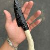 【 Wooden handle 】 Obsidian hunting knife
